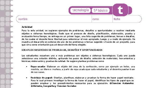 Actividades sugeridas Unidad 4 Actividades sugeridas Unidad 4