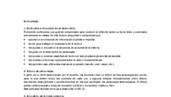 Actividades sugeridas Unidad 3 Actividades sugeridas Unidad 3