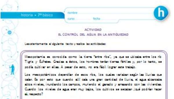 El control del agua en la Antigüedad El control del agua en la Antigüedad