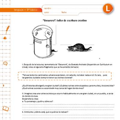 "Basurero": taller de escritura creativa "Basurero": taller de escritura creativa