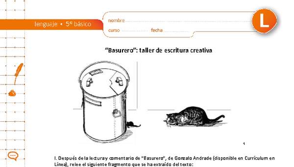 "Basurero": taller de escritura creativa "Basurero": taller de escritura creativa