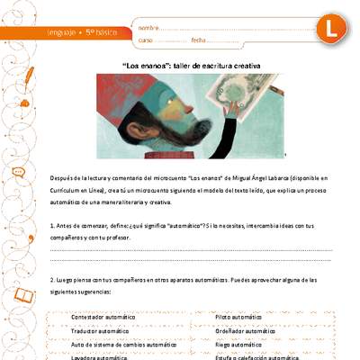 "Los enanos": taller de escritura creativa "Los enanos": taller de escritura creativa