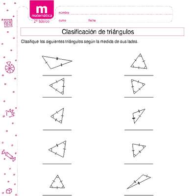Clasificar triángulos según medidas de lado A Clasificar triángulos según medidas de lado A