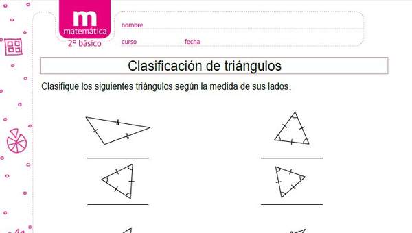 Clasificar triángulos según medidas de lado B Clasificar triángulos según medidas de lado B