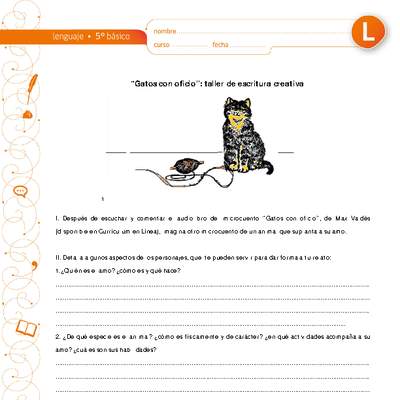 "Gatos con oficio": taller de escritura creativa "Gatos con oficio": taller de escritura creativa