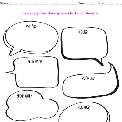 6 preguntas clave para un texto no literario 6 preguntas clave para un texto no literario