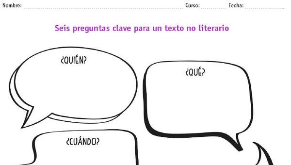 6 preguntas clave para un texto no literario 6 preguntas clave para un texto no literario