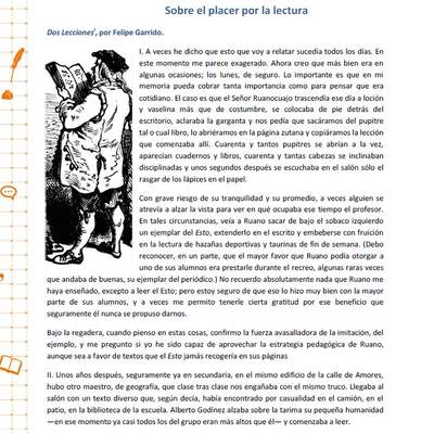 Sobre el placer por la lectura Sobre el placer por la lectura