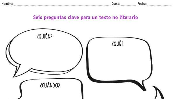 6 preguntas clave para un texto no literario 6 preguntas clave para un texto no literario