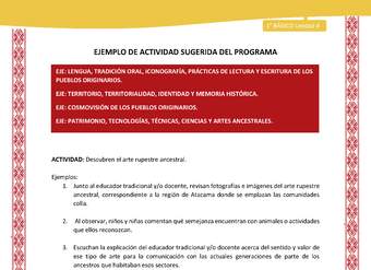 Actividad sugerida: LC01 - Colla - U4 - N°1: Descubren el arte rupestre ancestral. Actividad sugerida: LC01 - Colla - U4 - N°1: Descubren el arte rupestre ancestral.