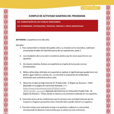 Actividad sugerida: LC01 - Colla - U1 - N°3:  La apacheta en la vida colla. Actividad sugerida: LC01 - Colla - U1 - N°3:  La apacheta en la vida colla.