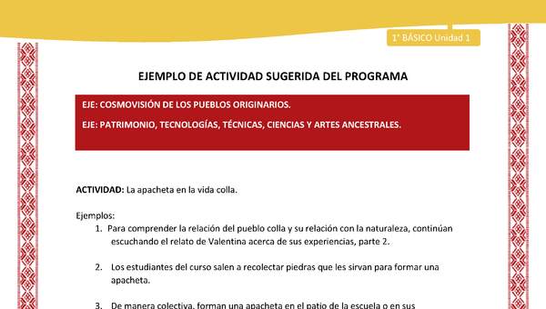 Actividad sugerida: LC01 - Colla - U1 - N°3:  La apacheta en la vida colla. Actividad sugerida: LC01 - Colla - U1 - N°3:  La apacheta en la vida colla.