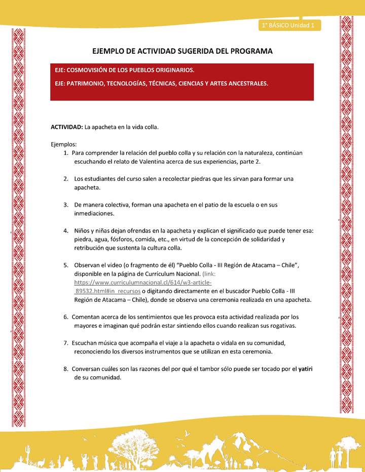 Actividad sugerida: LC01 - Colla - U1 - N°3:  La apacheta en la vida colla. Actividad sugerida: LC01 - Colla - U1 - N°3:  La apacheta en la vida colla.