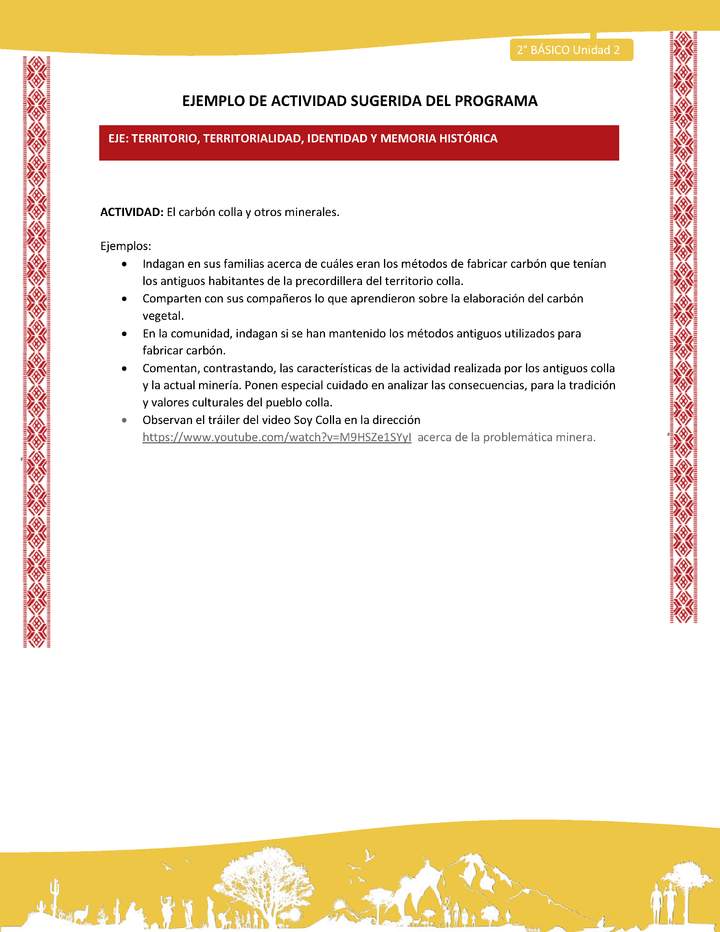 Actividad sugerida: LC02 - Colla - U2 - N°7: El carbón colla y otros minerales Actividad sugerida: LC02 - Colla - U2 - N°7: El carbón colla y otros minerales