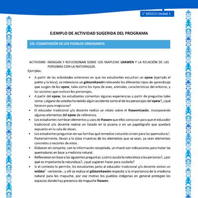 Actividad sugerida: LC01 - Mapuche - U1 - N°8: INDAGAN Y REFLEXIONAN SOBRE LOS MAPUCHE LHAWEN Y LA RELACIÓN DE LAS PERSONAS CON LA NATURALEZA. Actividad sugerida: LC01 - Mapuche - U1 - N°8: INDAGAN Y REFLEXIONAN SOBRE LOS MAPUCHE LHAWEN Y LA RELACIÓN DE LAS PERSONAS CON LA NATURALEZA.