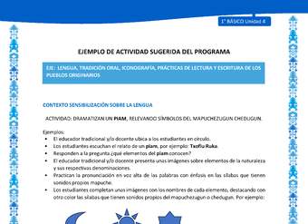 Actividad sugerida: LC01 - Mapuche - U4 - N°1: DRAMATIZAN UN PIAM, RELEVANDO SÍMBOLOS DEL MAPUCHEZUGUN CHEDUGUN. Actividad sugerida: LC01 - Mapuche - U4 - N°1: DRAMATIZAN UN PIAM, RELEVANDO SÍMBOLOS DEL MAPUCHEZUGUN CHEDUGUN.