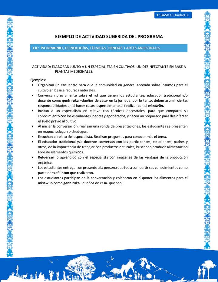 Actividad sugerida: LC01 - Mapuche - U3 - N°12: ELABORAN JUNTO A UN ESPECIALISTA EN CULTIVOS, UN DESINFECTANTE EN BASE A PLANTAS MEDICINALES. Actividad sugerida: LC01 - Mapuche - U3 - N°12: ELABORAN JUNTO A UN ESPECIALISTA EN CULTIVOS, UN DESINFECTANTE EN BASE A PLANTAS MEDICINALES.
