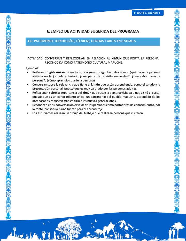 Actividad sugerida: LC01 - Mapuche - U1 - N°12: CONVERSAN Y REFLEXIONAN EN RELACIÓN AL KIMÜN QUE PORTA LA PERSONA RECONOCIDA COMO PATRIMONIO CULTURAL MAPUCHE. Actividad sugerida: LC01 - Mapuche - U1 - N°12: CONVERSAN Y REFLEXIONAN EN RELACIÓN AL KIMÜN QUE PORTA LA PERSONA RECONOCIDA COMO PATRIMONIO CULTURAL MAPUCHE.