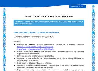 Actividad sugerida: LC01 - Mapuche - U2 - N°3: INDAGAN E INTERPRETAN UN ÜLKANTUN. Actividad sugerida: LC01 - Mapuche - U2 - N°3: INDAGAN E INTERPRETAN UN ÜLKANTUN.