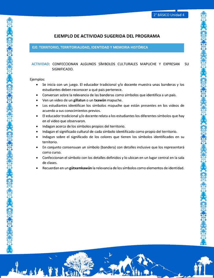 Actividad sugerida: LC02 - Mapuche - U4 - N°4:CONFECCIONAN ALGUNOS SÍMBOLOS CULTURALES MAPUCHE Y EXPRESAN SU SIGNIFICADO. Actividad sugerida: LC02 - Mapuche - U4 - N°4:CONFECCIONAN ALGUNOS SÍMBOLOS CULTURALES MAPUCHE Y EXPRESAN SU SIGNIFICADO.