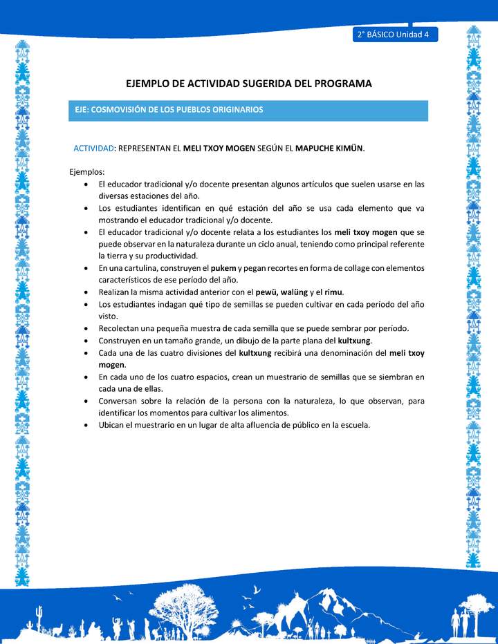 Actividad sugerida: LC02 - Mapuche - U4 - N°5: REPRESENTAN EL MELI TXOY MOGEN SEGÚN EL MAPUCHE KIMÜN. Actividad sugerida: LC02 - Mapuche - U4 - N°5: REPRESENTAN EL MELI TXOY MOGEN SEGÚN EL MAPUCHE KIMÜN.