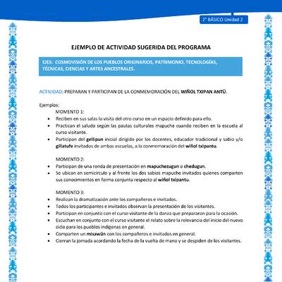 Actividad sugerida: LC02 - Mapuche - U2 - N°9: PREPARAN Y PARTICIPAN DE LA CONMEMORACIÓN DEL WIÑOL TXIPAN ANTÜ. Actividad sugerida: LC02 - Mapuche - U2 - N°9: PREPARAN Y PARTICIPAN DE LA CONMEMORACIÓN DEL WIÑOL TXIPAN ANTÜ.