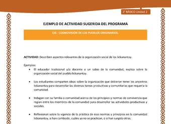 Actividad sugerida: LC02 - Lickanantay - U2 - N°5: DESCRIBEN ASPECTOS RELEVANTES DE LA ORGANIZACIÓN SOCIAL DE LOS LICKANANTAY. Actividad sugerida: LC02 - Lickanantay - U2 - N°5: DESCRIBEN ASPECTOS RELEVANTES DE LA ORGANIZACIÓN SOCIAL DE LOS LICKANANTAY.
