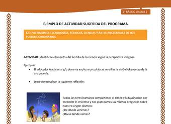 Actividad sugerida: LC02 - Lickanantay - U2 - N°9: IDENTIFICAN ELEMENTOS DEL ÁMBITO DE LA CIENCIA SEGÚN LA PERSPECTIVA INDÍGENA. Actividad sugerida: LC02 - Lickanantay - U2 - N°9: IDENTIFICAN ELEMENTOS DEL ÁMBITO DE LA CIENCIA SEGÚN LA PERSPECTIVA INDÍGENA.
