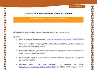 Actividad sugerida: LC02 - Lickanantay - U2 - N°6: ESCUCHAN Y/O LEEN EL RELATO “LOS DOS VOLCANES” (VER ORIENTACIONES). Actividad sugerida: LC02 - Lickanantay - U2 - N°6: ESCUCHAN Y/O LEEN EL RELATO “LOS DOS VOLCANES” (VER ORIENTACIONES).