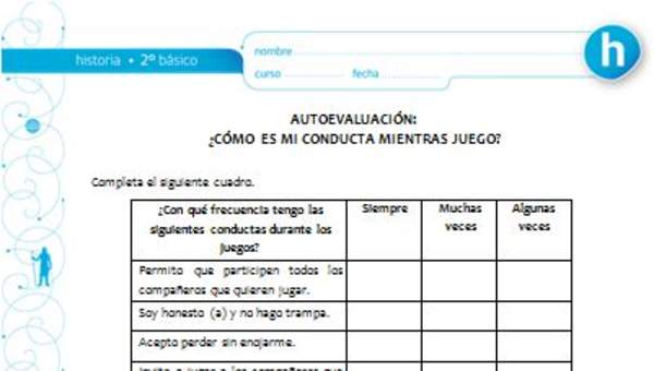 Autoevaluación: ¿Cómo es mi conducta mientras juego? Autoevaluación: ¿Cómo es mi conducta mientras juego?