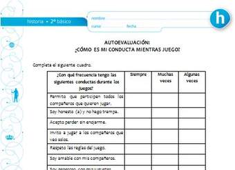 Autoevaluación: ¿Cómo es mi conducta mientras juego? Autoevaluación: ¿Cómo es mi conducta mientras juego?