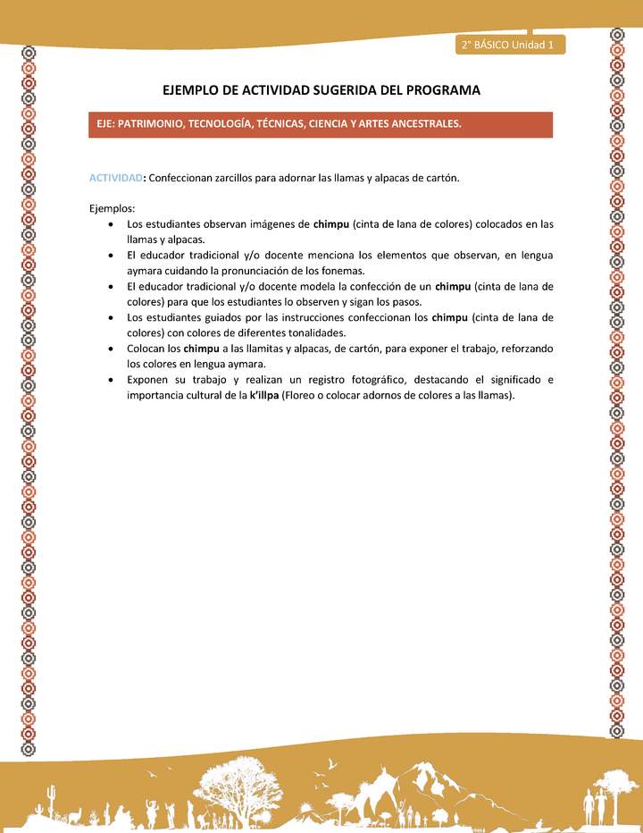 Actividad sugerida Nº 17 - LC02 - AYM-U1-17-2B-EP-Confeccionan zarcillos para adornar las llamas y alpacas de cartón Actividad sugerida Nº 17 - LC02 - AYM-U1-17-2B-EP-Confeccionan zarcillos para adornar las llamas y alpacas de cartón
