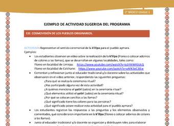 Actividad sugerida Nº 14 - LC01 - LS -15-AYM-U1-14-2B-ECO-Representan el sentido ceremonial de la k’illpa para el pueblo aymara. Actividad sugerida Nº 14 - LC01 - LS -15-AYM-U1-14-2B-ECO-Representan el sentido ceremonial de la k’illpa para el pueblo aymara.