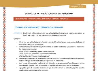 Actividad sugerida Nº 7- LC02 - AYM-U3-ET - Construyen colaborativamente una wiphala (bandera aymara) y conversan sobre su significado y valor cultural, incorporando la lengua originaria. Actividad sugerida Nº 7- LC02 - AYM-U3-ET - Construyen colaborativamente una wiphala (bandera aymara) y conversan sobre su significado y valor cultural, incorporando la lengua originaria.