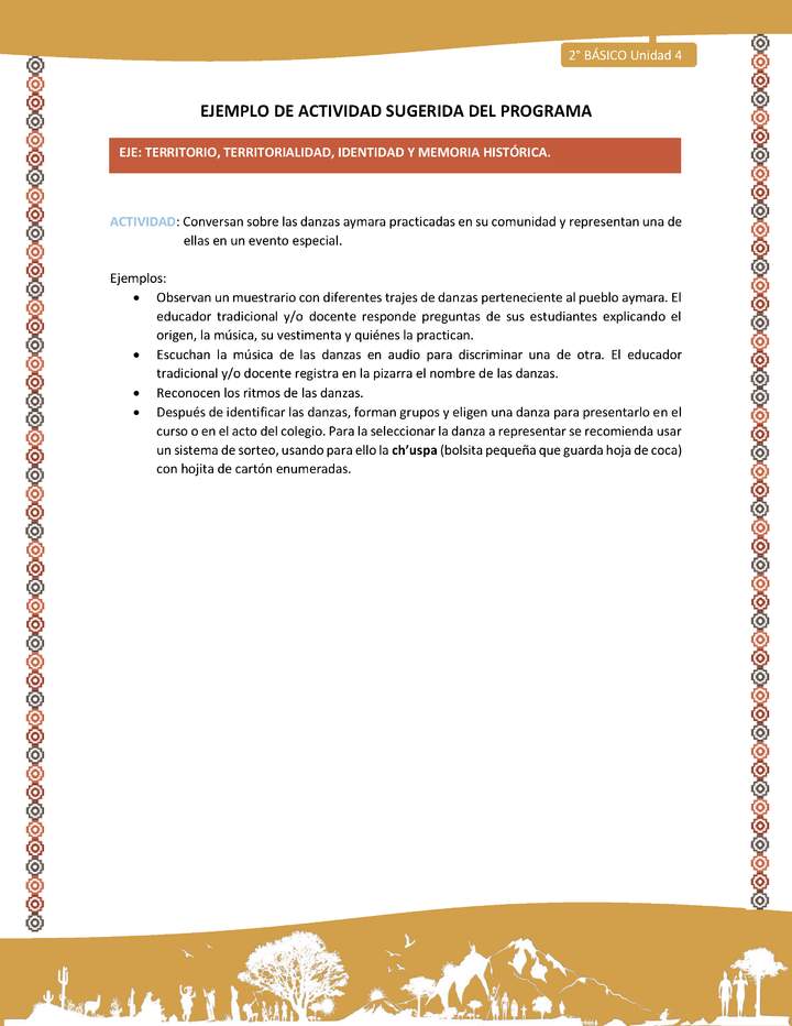 Actividad sugerida Nº 8- LC02 - AYM-U2-8-AYM-U4-08-2B-ET-Conversan sobre las danzas aymara practicadas en su comunidad y representan una de ellas en un evento especial.