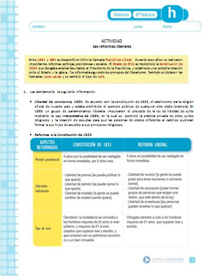 Las reformas liberales Las reformas liberales