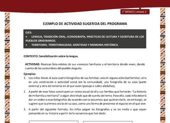 Actividad sugerida: LC01 - Diaguita - U2 - N°1: REALIZAN FOTO-RELATOS DE SUS VIVENCIAS FAMILIARES Y EL TERRITORIO DONDE VIVEN, DANDO CUENTA DE LAS COSTUMBRES DEL PUEBLO DIAGUITA. Actividad sugerida: LC01 - Diaguita - U2 - N°1: REALIZAN FOTO-RELATOS DE SUS VIVENCIAS FAMILIARES Y EL TERRITORIO DONDE VIVEN, DANDO CUENTA DE LAS COSTUMBRES DEL PUEBLO DIAGUITA.