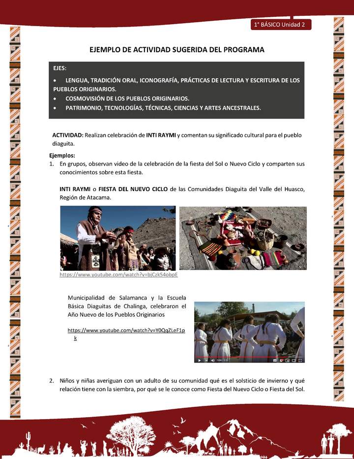 Actividad sugerida: LC01 - Diaguita - U2 - N°2: REALIZAN CELEBRACIÓN DE INTI RAYMI Y COMENTAN SU SIGNIFICADO CULTURAL PARA EL PUEBLO DIAGUITA. Actividad sugerida: LC01 - Diaguita - U2 - N°2: REALIZAN CELEBRACIÓN DE INTI RAYMI Y COMENTAN SU SIGNIFICADO CULTURAL PARA EL PUEBLO DIAGUITA.