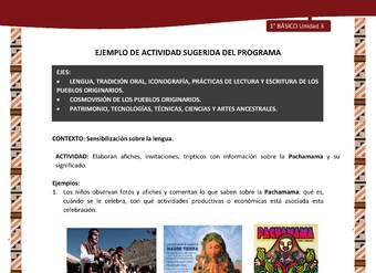 Actividad sugerida: LC01 - Diaguita - U3 - N°1: SENSIBILIZACIÓN SOBRE LA LENGUA. Actividad sugerida: LC01 - Diaguita - U3 - N°1: SENSIBILIZACIÓN SOBRE LA LENGUA.