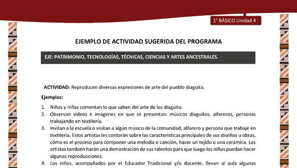 Actividad sugerida: LC01 - Diaguita - U4 - N°4:  REPRODUCEN DIVERSAS EXPRESIONES DE ARTE DEL PUEBLO DIAGUITA. Actividad sugerida: LC01 - Diaguita - U4 - N°4:  REPRODUCEN DIVERSAS EXPRESIONES DE ARTE DEL PUEBLO DIAGUITA.