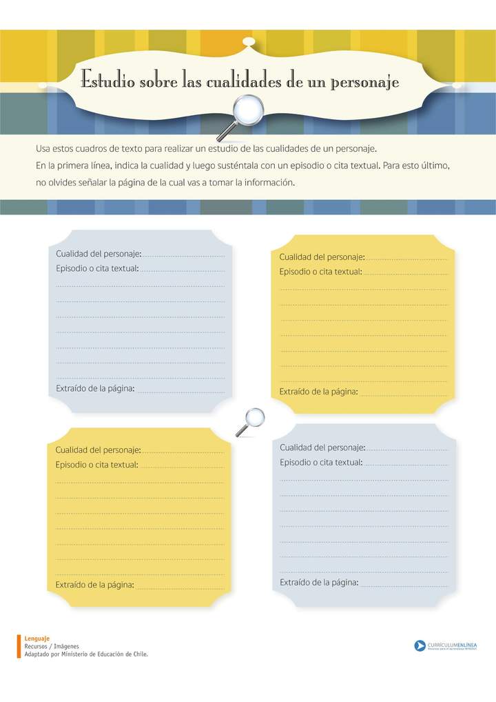 Estudio de las cualidades de un personaje Estudio de las cualidades de un personaje