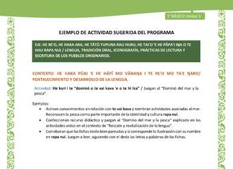 Actividad sugerida LC01 - Rapa Nui - U3 - N°52:  Juegan al “Dominó del mar y la pesca”. Actividad sugerida LC01 - Rapa Nui - U3 - N°52:  Juegan al “Dominó del mar y la pesca”.