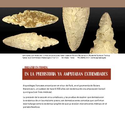 En la prehistoria ya amputaban extremidades En la prehistoria ya amputaban extremidades