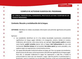 Actividad sugerida Nº 4- LC01 - YAG-U1-LR - Identifican en relatos escuchados información culturalmente significativa del pueblo yagán Actividad sugerida Nº 4- LC01 - YAG-U1-LR - Identifican en relatos escuchados información culturalmente significativa del pueblo yagán
