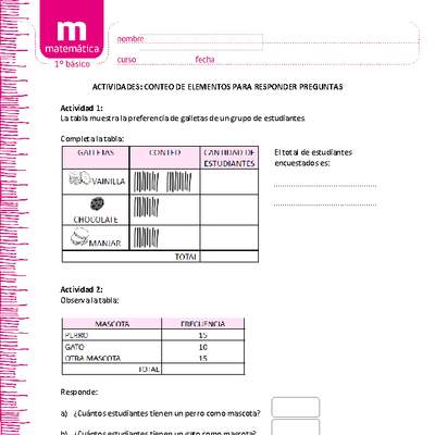 Conteo de elementos para responder preguntas (II) Conteo de elementos para responder preguntas (II)
