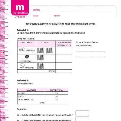 Conteo de elementos para responder preguntas (II) Conteo de elementos para responder preguntas (II)
