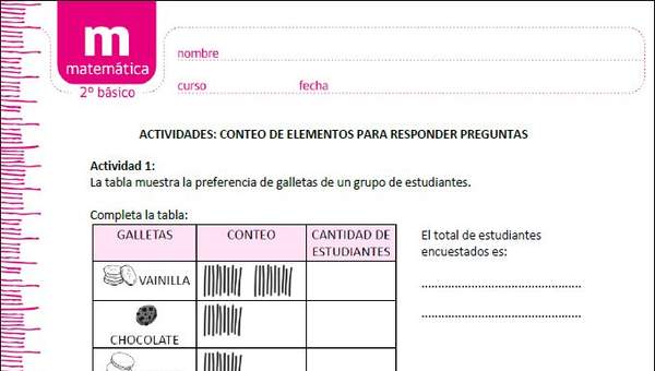 Conteo de elementos para responder preguntas (II) Conteo de elementos para responder preguntas (II)