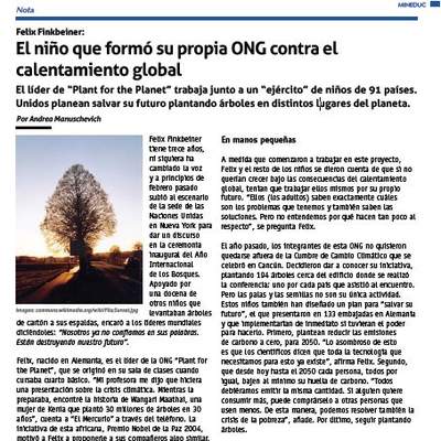 El niño que formó su propia ONG contra el calentamiento global El niño que formó su propia ONG contra el calentamiento global