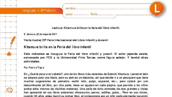 Kitamura brilla en la Feria del libro infantil Kitamura brilla en la Feria del libro infantil