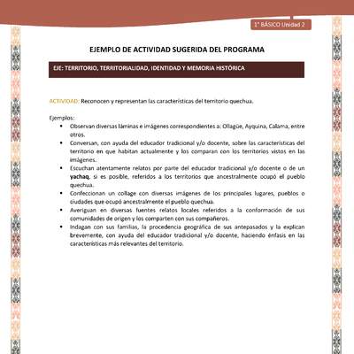 Actividad sugerida LC01 - Quechua - U2 - N°28: Reconocen y representan las características del territorio quechua. Actividad sugerida LC01 - Quechua - U2 - N°28: Reconocen y representan las características del territorio quechua.